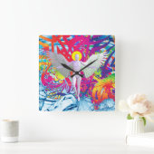 Angelic Robot Quadratische Wanduhr (Zuhause)