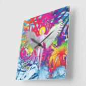 Angelic Robot Quadratische Wanduhr (Winkel)