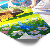 Angelic Summer Serenity Fantasy Elegante Poster (Ecke)