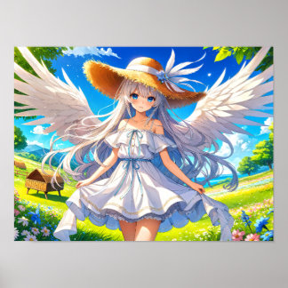 Angelic Summer Serenity Fantasy Elegante Poster