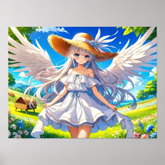 Angelic Summer Serenity Fantasy Elegante Poster (Vorne)