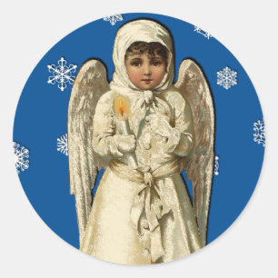Angelic Viktorianisch Vintage Weihnachten Runder Aufkleber