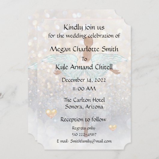 Angelic Wedding Einladung 2 (Vorne/Hinten)