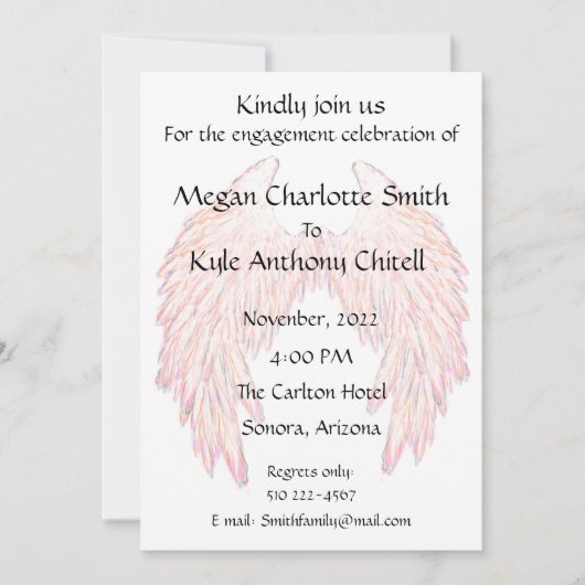 Angelic Wings Einladung (Vorderseite)