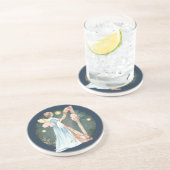 Angelic Winter Music Playing Angel Getränkeuntersetzer (Seite)