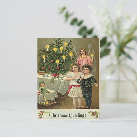 Angelic Wises Feiertagspostkarte (Stehend Vorderseite)