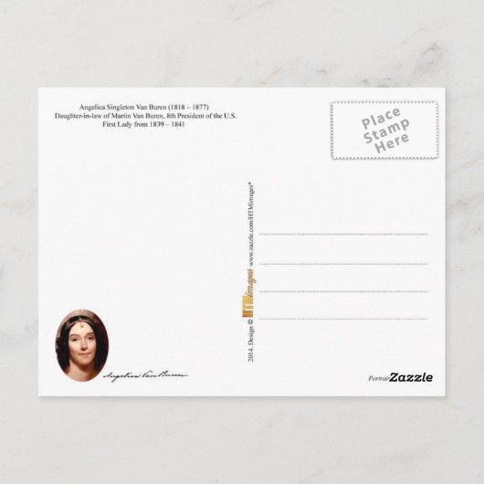 Angelica Van Buren, First Lady der USA Postkarte (Rückseite)