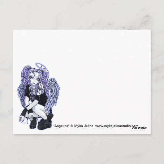 Angelina gotische violette Engels-Fee-Postkarte Postkarte (Rückseite)