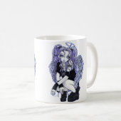 Angelina gotische violette Engels-Tasse Kaffeetasse (VorderseiteRechts)