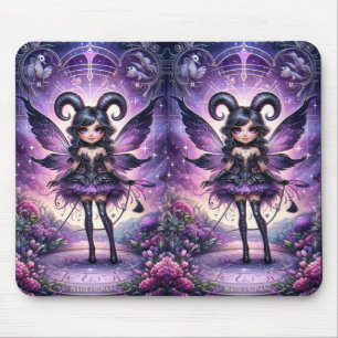 Angelina Lila Gothic Fairy Scorpio Horns Zodiac Mousepad