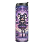 Angelina Lila Gothic Fairy Scorpio Horns Zodiac Thermosbecher (Nach links gedreht)