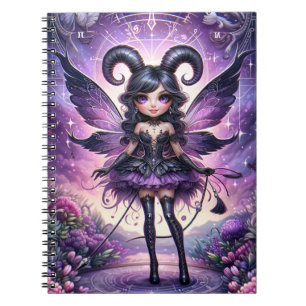 Angelina Purple Gothic Fairy Skorpion Hörner Stern Notizblock