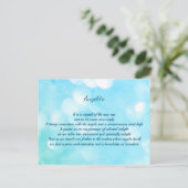 Angelite Crystal Healing Gedicht Postcard Postkarte (Stehend Vorderseite)