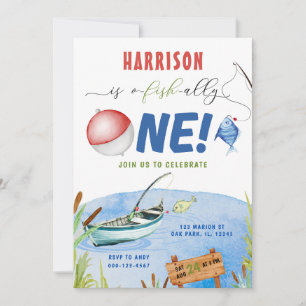 Angeljunge O-Fisch am 1. Geburtstag Einladung