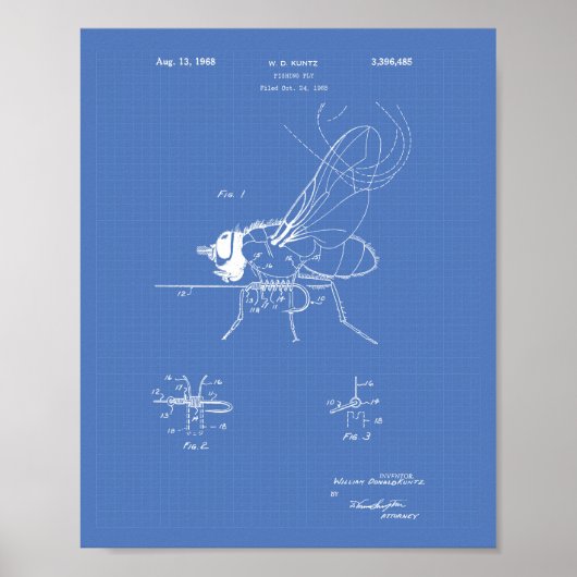 Angelköder 1968 Patent Kunst Blaupause Poster (Vorne)