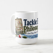 Angelköder-Philosoph Fischer-Vater-Tasse Kaffeetasse (Vorderseite Links)
