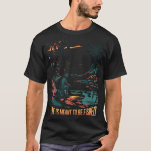 Angelköder Rot Weiß Blau Band T-Shirt
