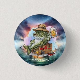 Angelliebhaber trinken Bier Button