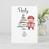 Angelliebhaber Weihnachten mit dem Weihnachtsmann Einladung (Stehend Vorderseite)