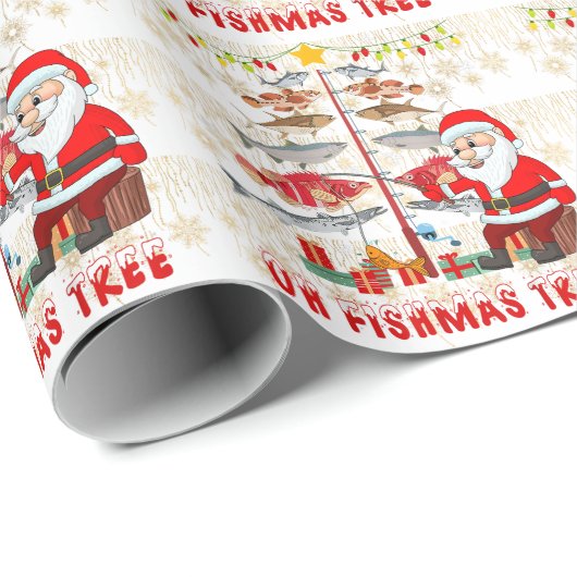 Angelliebhaber Weihnachten mit dem Weihnachtsmann Geschenkpapier (Rolleneckpunkt)