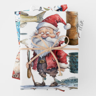 Angelliebhaber Weihnachten mit dem Weihnachtsmann Geschenkpapier Set