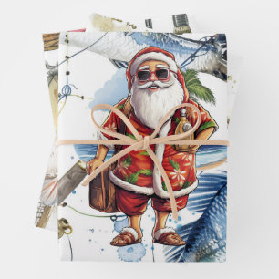 Angelliebhaber Weihnachten mit dem Weihnachtsmann Geschenkpapier Set