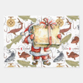 Angelliebhaber Weihnachten mit dem Weihnachtsmann Geschenkpapier Set (Vorderseite 2)