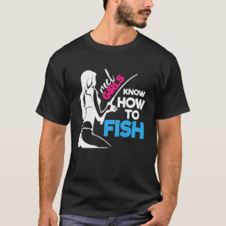 Angelmädchen fischen auch Fliegenfischerruten Halt T-Shirt