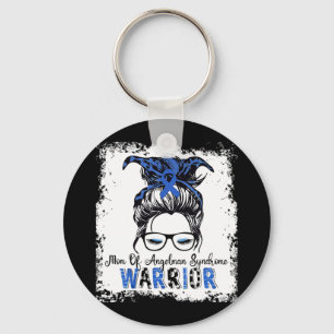Angelman-Syndrom-Bewusstseins-Mom-Warrior-Blaues B Schlüsselanhänger