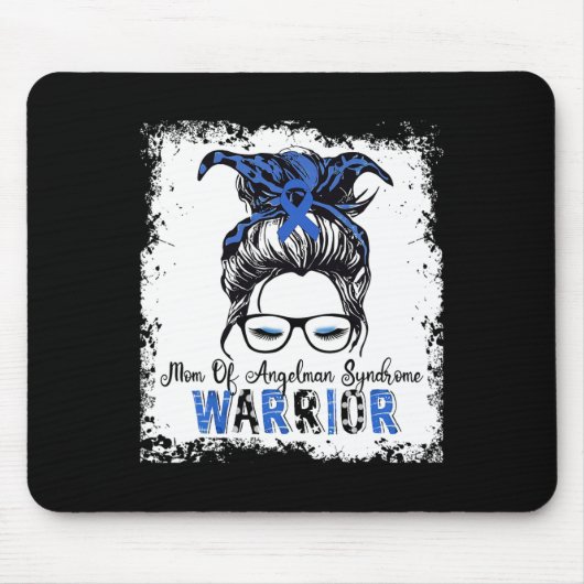 Angelman Syndrome Awareness Mama Warrior Blue Ribb Mousepad (Vorne)