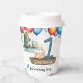 Angeln 1. Geburtstag für Junge Pappbecher (Vorderseite)