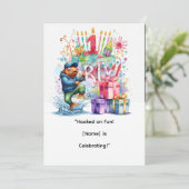 Angeln 1. Geburtstag für Kleine Angler Party Einladung (Stehend Vorderseite)