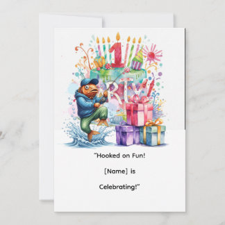 Angeln 1. Geburtstag für Kleine Angler Party Einladung