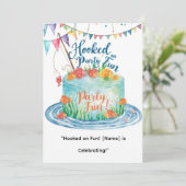 Angeln 1. Geburtstag für Kleine Angler Party Einladung (Stehend Vorderseite)