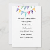 Angeln 1. Geburtstag für Kleine Angler Party Einladung (Rückseite)