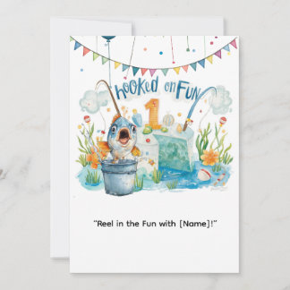 Angeln 1. Geburtstag für Kleine Angler Party Einladung