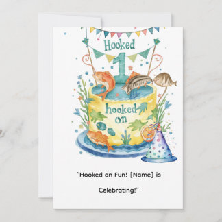 Angeln 1. Geburtstag für Kleine Angler Party Einladung