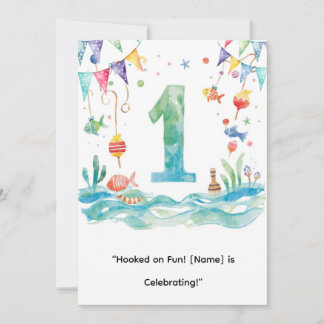 Angeln 1. Geburtstag für Kleine Angler Party Einladung