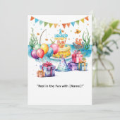 Angeln 1. Geburtstag für Kleine Angler Party Einladung (Stehend Vorderseite)