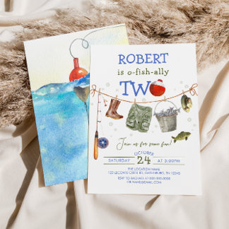 Angeln 2. Geburtstag Blue Boy O-fish-ally Einladung