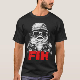 Angeln “Fih†Lustiges Abgenutztes Fischer-Meme T-Shirt
