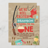Angeln am 1. Geburtstag Einladung (Vorne/Hinten)