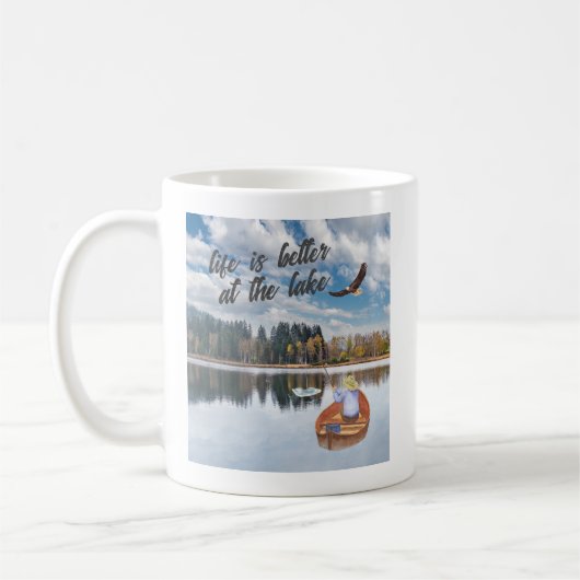 Angeln am Lake Watercolor Kaffeetasse (Links)