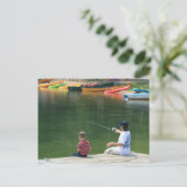 "Angeln am See" Fotografie Postkarte (Stehend Vorderseite)