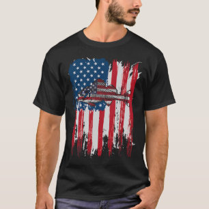Angeln amerikanische Flagge t usa Bass Angler Fisc T-Shirt