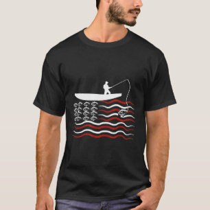 Angeln Amerikanische Flagge Usa Fischerboot T-Shirt