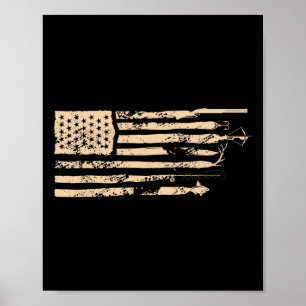 Angeln Amerikanische Flagge Usa Vintage Angeln Fis Poster
