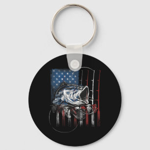 Angeln Amerikanische Flagge Vintage USA B Fischer  Schlüsselanhänger