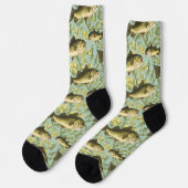 Angeln Angler Barsch Fisch Socken (Linkes Detail)