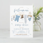 Angeln begeistert Baby-Dusche Einladung (Stehend Vorderseite)